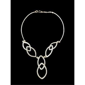 Silver Artisan Made Handcrafted Boho Silver Geometric Necklace